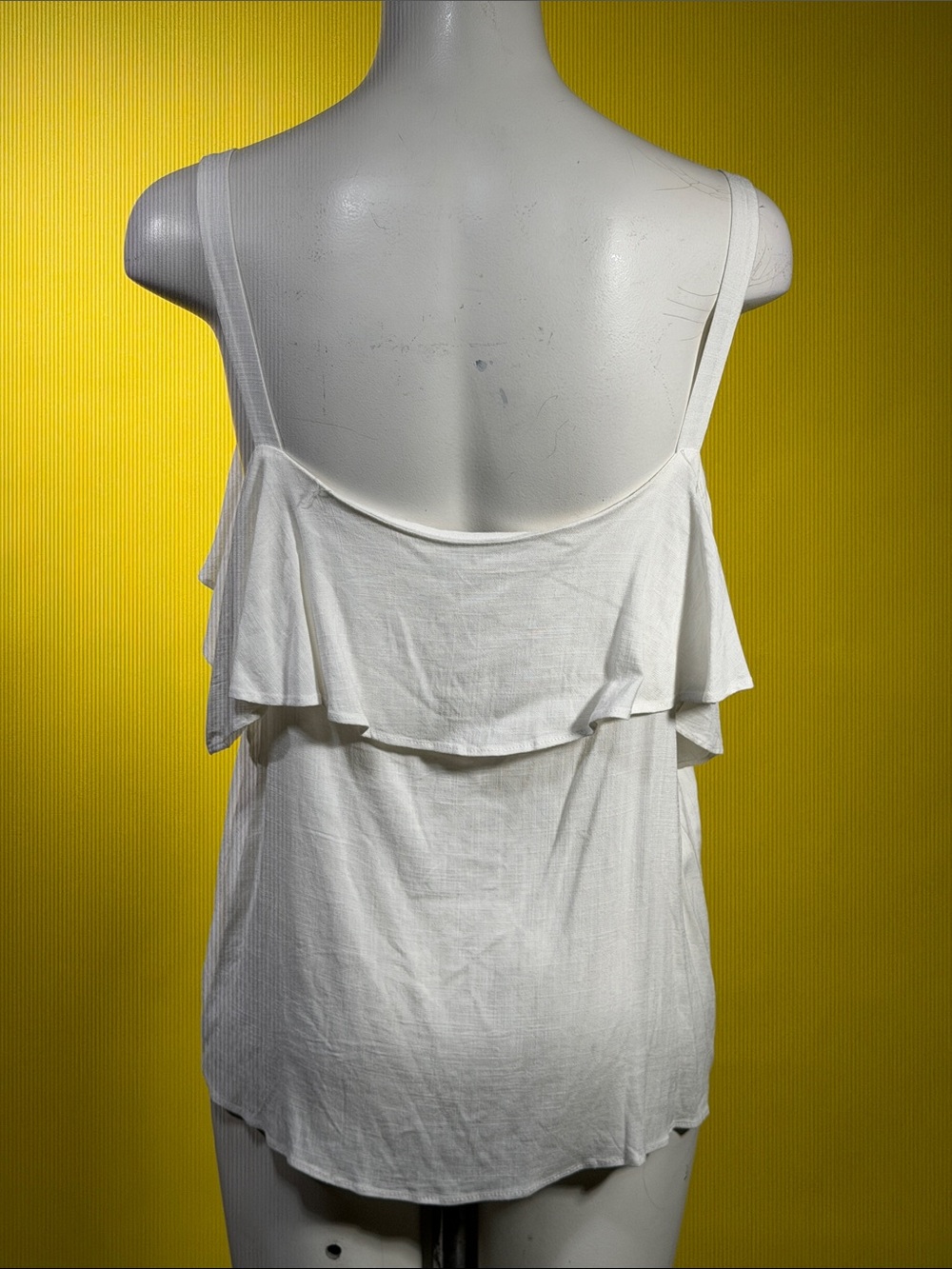 Moa Moa White Ruffle Button-Front Camisole (r15) - Picture 6 of 7